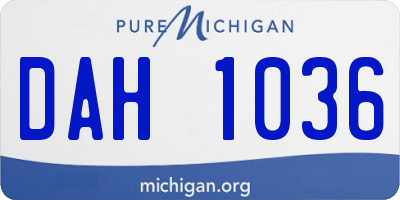 MI license plate DAH1036