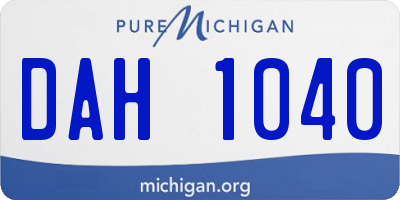 MI license plate DAH1040