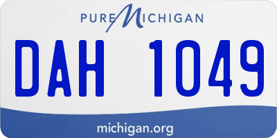 MI license plate DAH1049