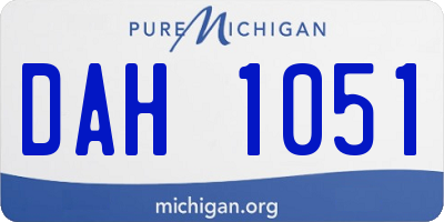 MI license plate DAH1051