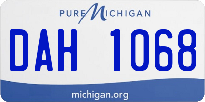 MI license plate DAH1068