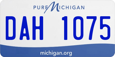 MI license plate DAH1075