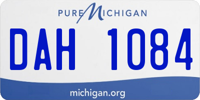 MI license plate DAH1084