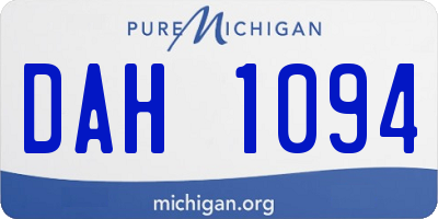 MI license plate DAH1094