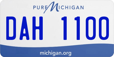 MI license plate DAH1100