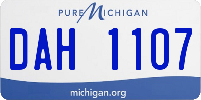 MI license plate DAH1107