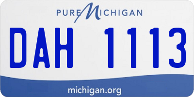 MI license plate DAH1113