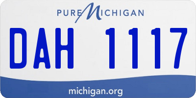 MI license plate DAH1117