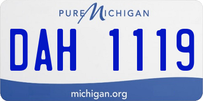 MI license plate DAH1119