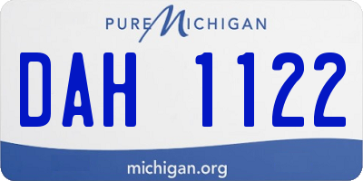 MI license plate DAH1122