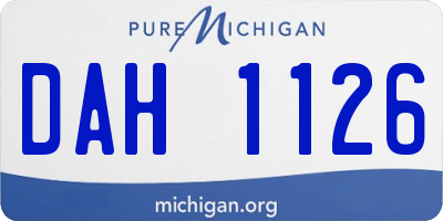 MI license plate DAH1126