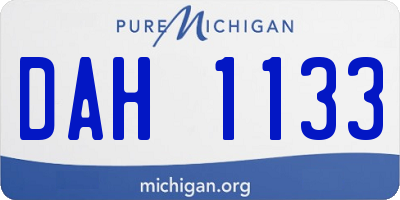 MI license plate DAH1133