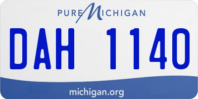MI license plate DAH1140