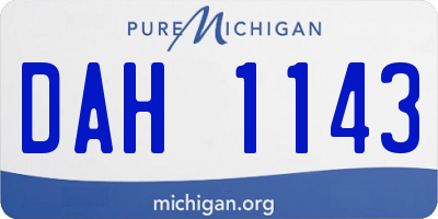 MI license plate DAH1143
