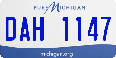 MI license plate DAH1147