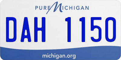 MI license plate DAH1150