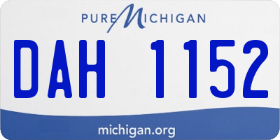 MI license plate DAH1152