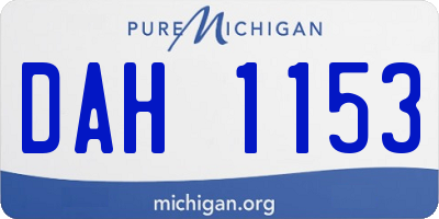 MI license plate DAH1153