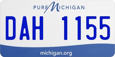 MI license plate DAH1155