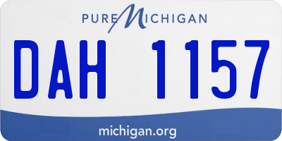MI license plate DAH1157