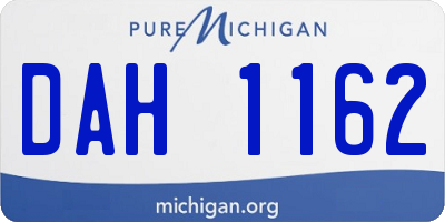 MI license plate DAH1162