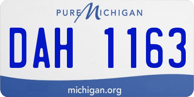 MI license plate DAH1163