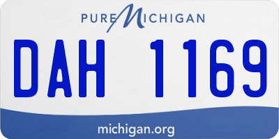 MI license plate DAH1169