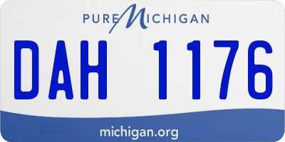 MI license plate DAH1176