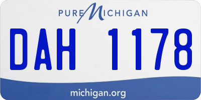 MI license plate DAH1178
