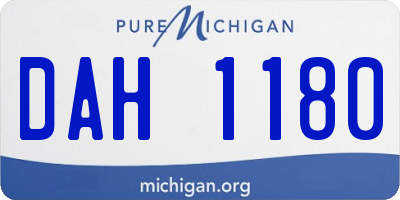 MI license plate DAH1180