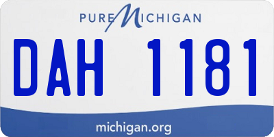 MI license plate DAH1181