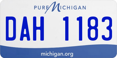 MI license plate DAH1183