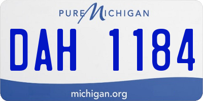MI license plate DAH1184