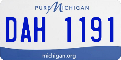 MI license plate DAH1191