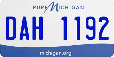MI license plate DAH1192