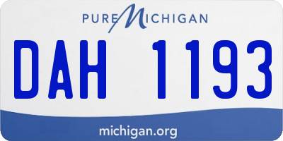MI license plate DAH1193