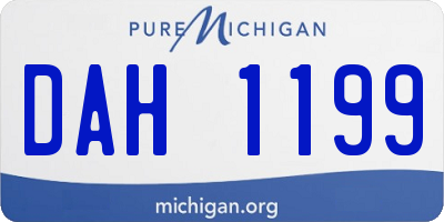 MI license plate DAH1199