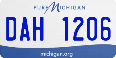 MI license plate DAH1206