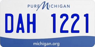 MI license plate DAH1221