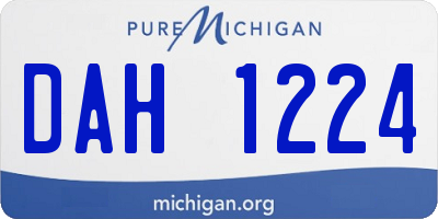 MI license plate DAH1224