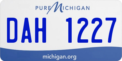 MI license plate DAH1227