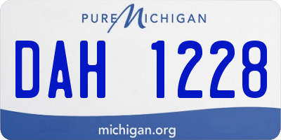 MI license plate DAH1228