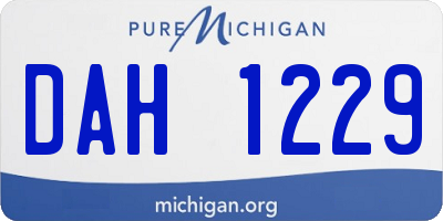 MI license plate DAH1229