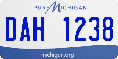 MI license plate DAH1238