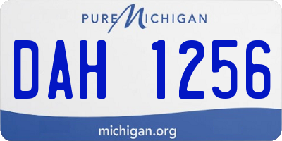 MI license plate DAH1256