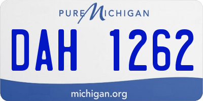 MI license plate DAH1262