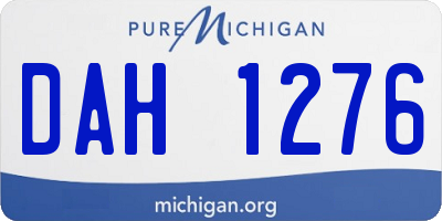 MI license plate DAH1276
