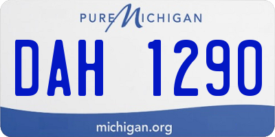 MI license plate DAH1290