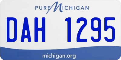 MI license plate DAH1295