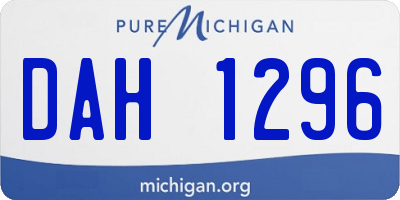 MI license plate DAH1296